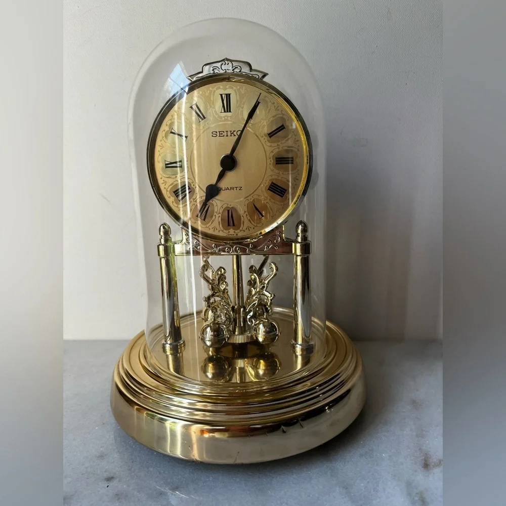 Seiko Gold Dome Clock with Roman Numerals